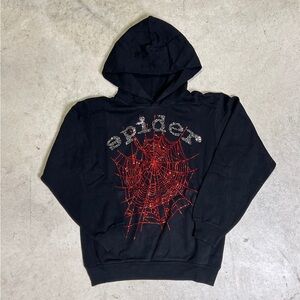 SP5DER OG RED RHINESTONE HOODIE